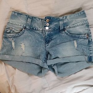 Light blue jean shorts